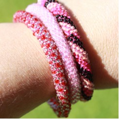 Seed Bracelet Set - Pink